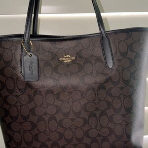 Coach Black and Brown Signature Tote